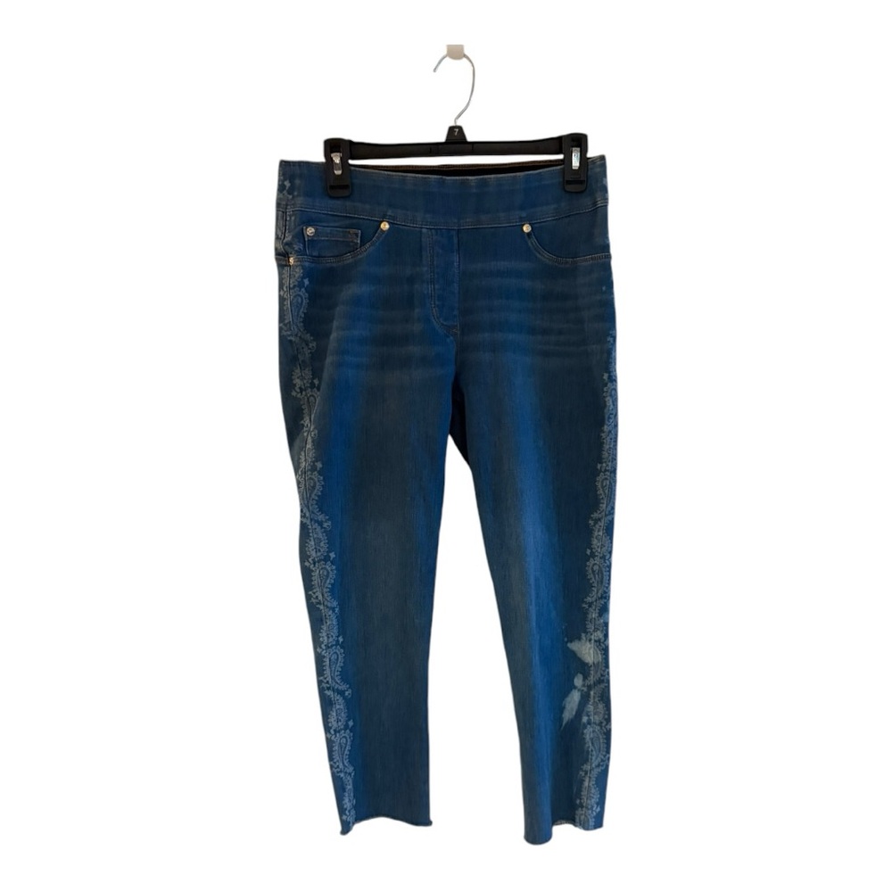 Lux Denim Embroidered Jeans Size M (10-12)